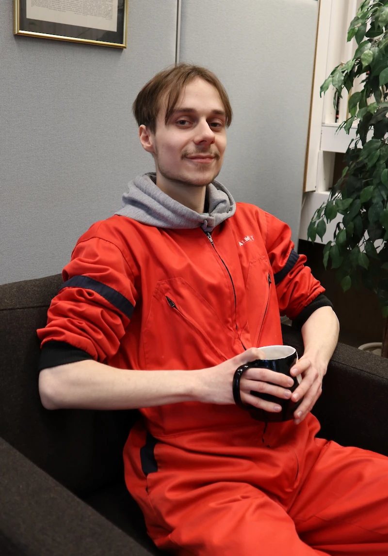 Akseli Matikka juo aamulla kahvia, mutta päiväkahvi on tärkeämpi.